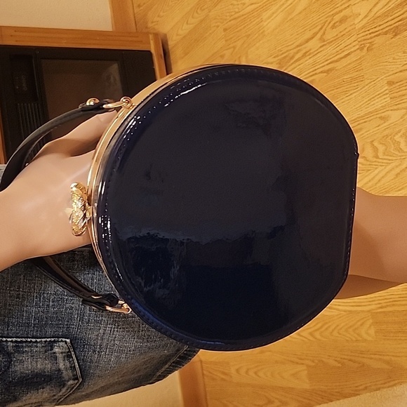 Elegant Midnight Blue and Gold Women's Evening Bag  EUC - Picture 9 of 17